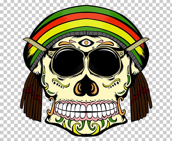 Skull Calavera Rastafari Reggae PNG, Clipart, Art, Bone, Calavera, Day Of The Dead, Desktop Wallpaper Free PNG Download