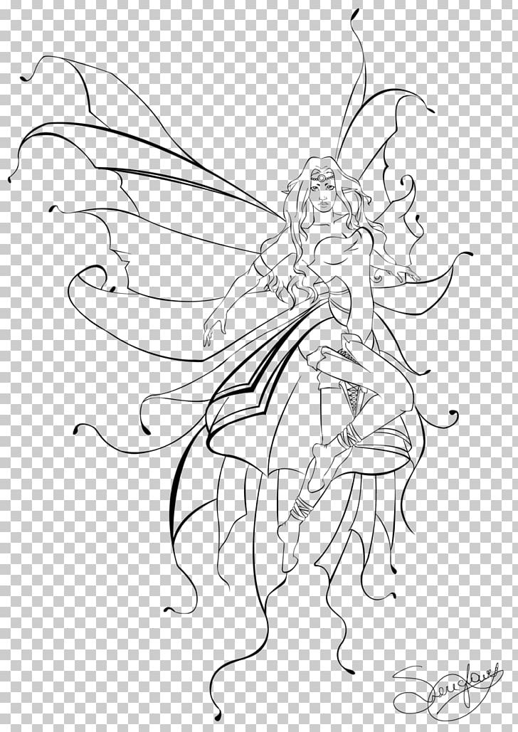 Fairy Line Art White PNG, Clipart, Arm, Artwork, Black And White, Fairy, Fantasy Free PNG Download