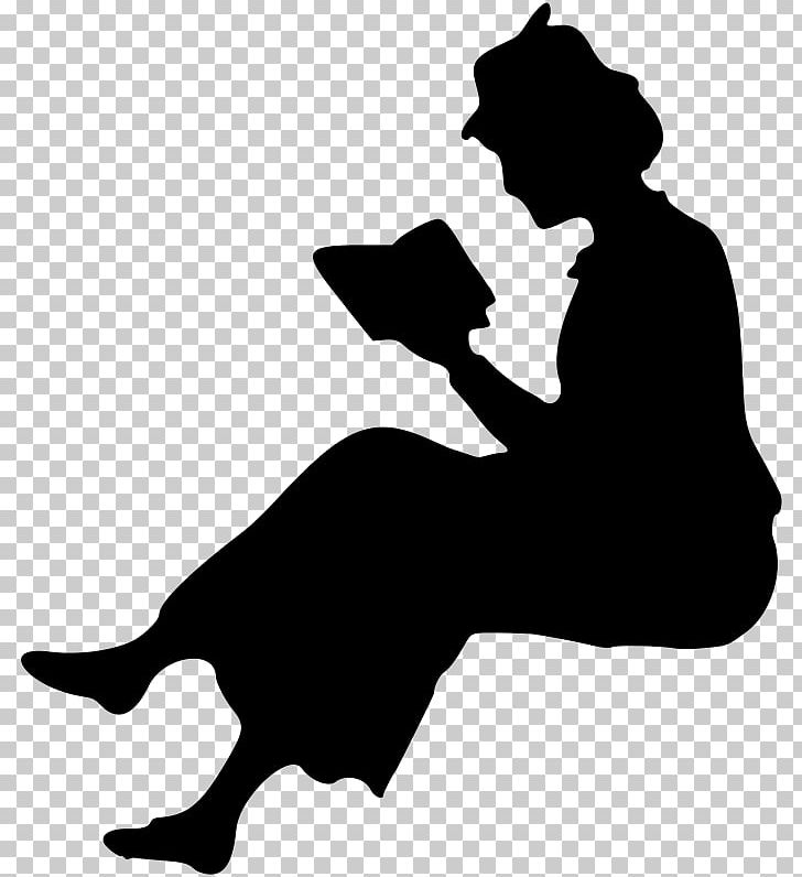 woman reading a book silhouette
