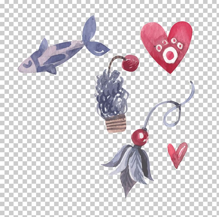 Fish Heart Flowers PNG, Clipart, Cat, Download, Element, Encapsulated Postscript, Fish Free PNG Download