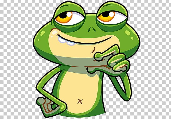 Sticker VKontakte Telegram PNG, Clipart, Amphibian, Artwork, Frog, Froggy, Green Free PNG Download