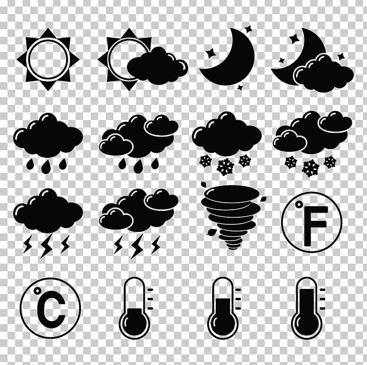Weather Forecasting Symbol Icon PNG, Clipart, Black, Black And White, Cloud, Cold Weather, Euclidean Vector Free PNG Download