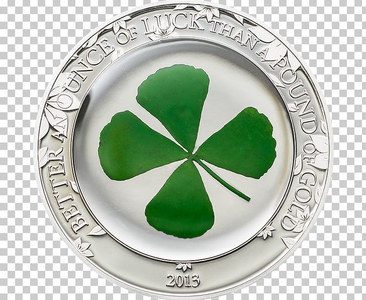 Silver Coin Four-leaf Clover Luck PNG, Clipart, Clover, Coin, Commemorative Coin, Currency, Dishware Free PNG Download