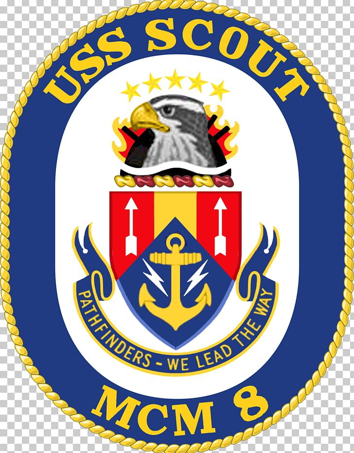 United States Navy Avenger-class Mine Countermeasures Ship USS America USS Scout (MCM-8) PNG, Clipart, Badge, Brand, Circle, Crest, Emblem Free PNG Download