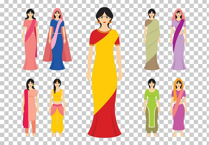 Clothing In India Woman Culture Of India PNG, Clipart, Cartoon, Clothing, Clothing In India, Costume, Culture Of India Free PNG Download