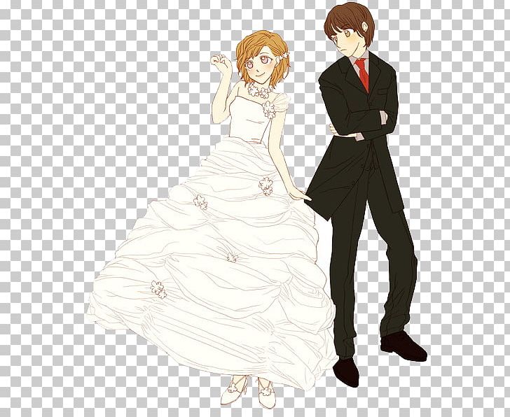 Free Vectors | Retro wedding dress_anime character