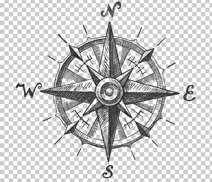 North Compass Rose PNG, Clipart, Angle, Arrow, Artwork, Black And White, Circle Free PNG Download