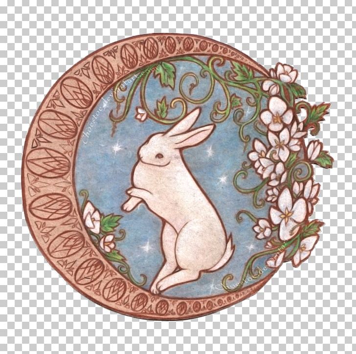 Moon Rabbit Easter Bunny Chang'e PNG, Clipart, Animals, Art, Cage, Chang E, Dishware Free PNG Download