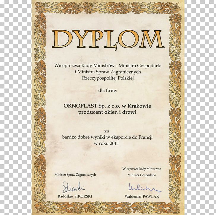 Oknoplast Window Poland Diploma Minister PNG, Clipart, Academic Degree, Diploma, Door, Furniture, Keyword Tool Free PNG Download
