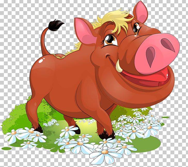 Wild Boar Cartoon Stock Illustration PNG, Clipart, Animals, Art, Cattle Like Mammal, Domestic Pig, Drawing Free PNG Download