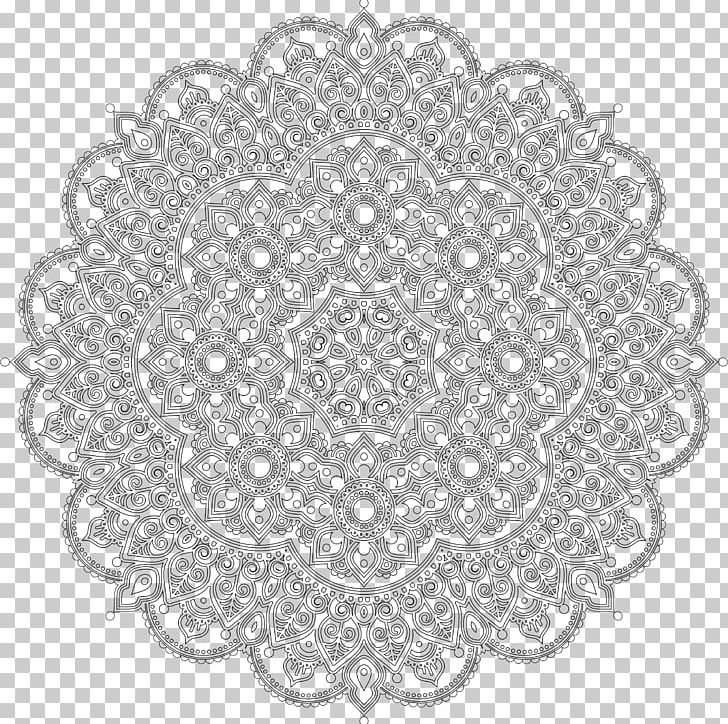 Mandala Coloring Book Doodle Tibetan Buddhism Meditation PNG, Clipart, Adult, Area, Art, Black And White, Book Free PNG Download