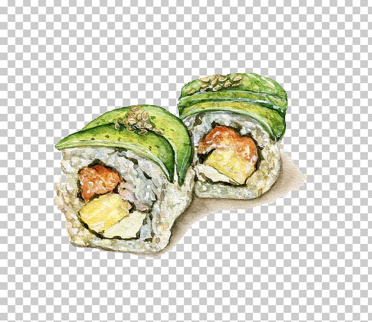 California Roll Gimbap Sushi Japanese Cuisine Watercolor Painting PNG, Clipart, Appetizer, Asian Food, Cartoon, Comfort Food, Cuisine Free PNG Download