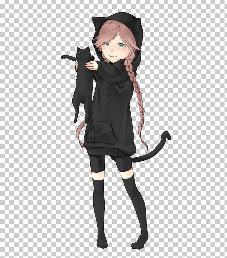 Lexica - Anime cute simple all black cat in an full grey background, ultra  simple artstyle