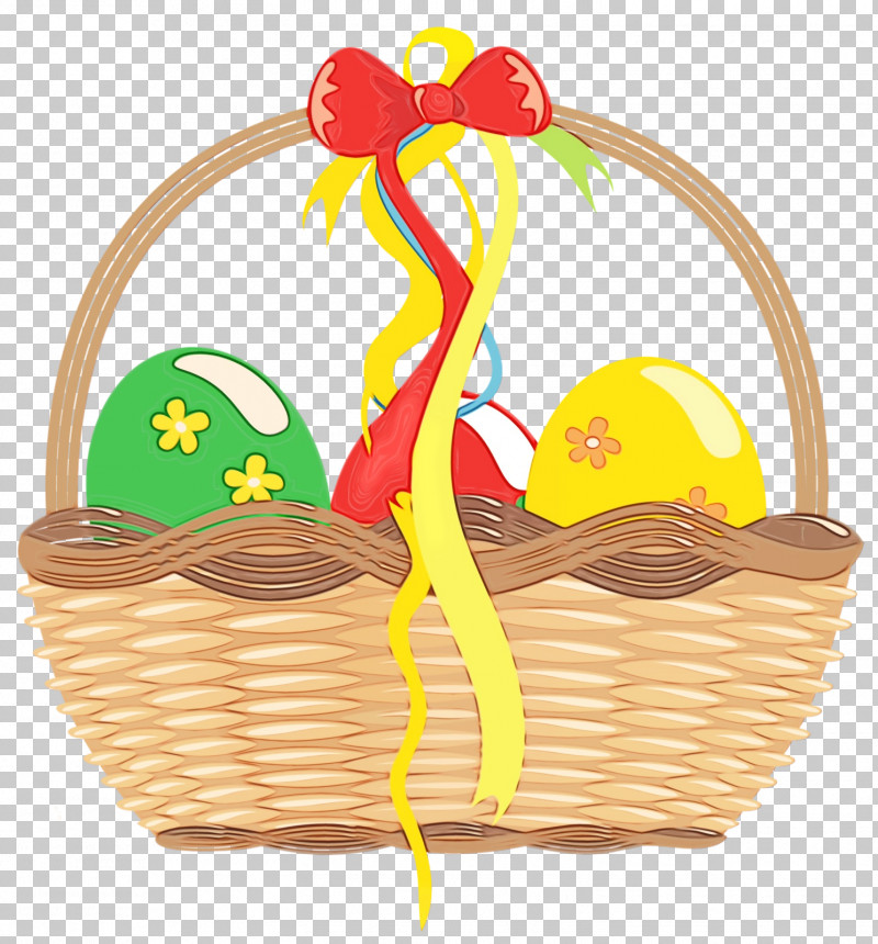 Yellow Basket Gift Basket Picnic Basket Hamper PNG, Clipart, Basket, Easter, Easter Basket With Eggs, Easter Day, Eggs Free PNG Download