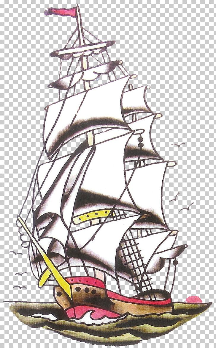 No Regrets Tattoos Brigantine Flash Galleon PNG, Clipart, Art, Baltimore Clipper, Barque, Boat, Boating Free PNG Download