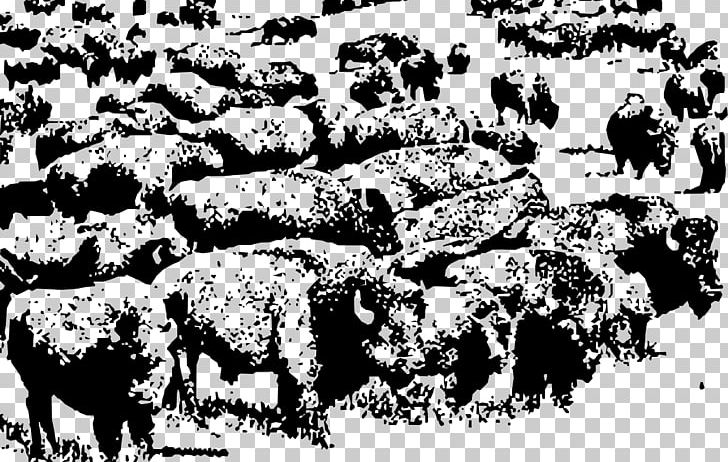 Buffalo Herd American Bison PNG, Clipart, American Bison, Bison, Black And White, Buffalo, Bull Free PNG Download