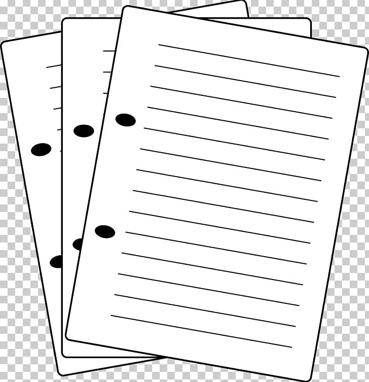 Paper Loose Leaf Notebook PNG, Clipart, Angle, Area, Black, Black And White, Book Free PNG Download