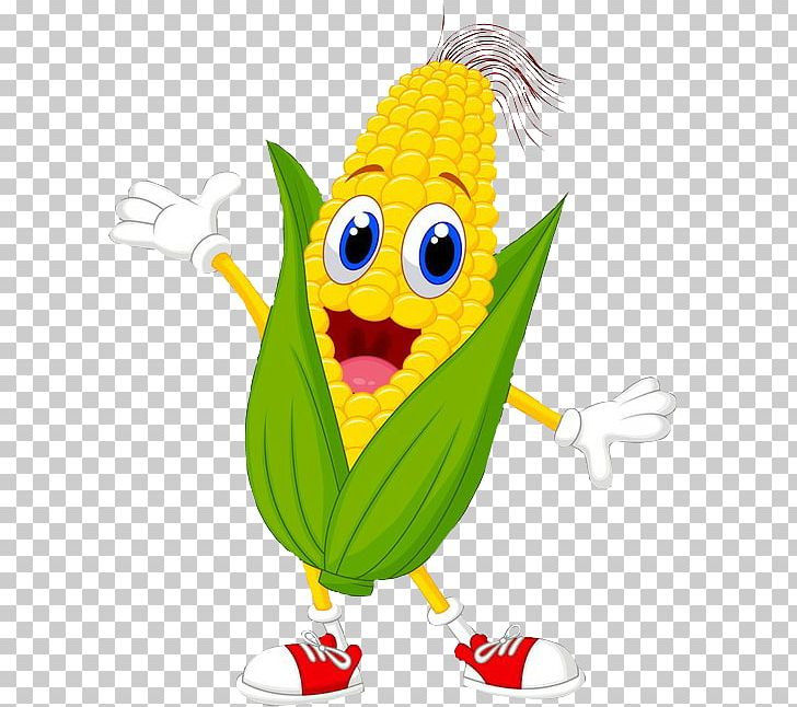 Corn On The Cob Maize Sweet Corn Cartoon PNG, Clipart, Beak, Cartoon, Character, Cob, Commodity Free PNG Download