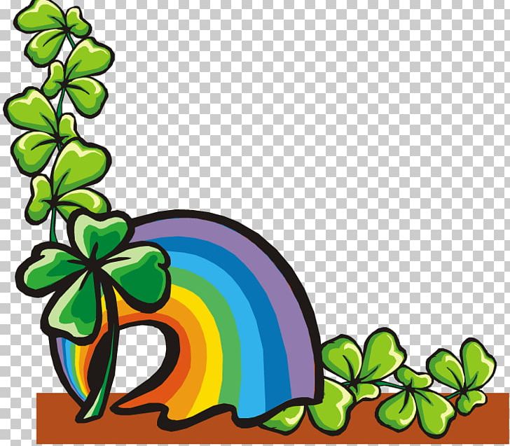 Four-leaf Clover Rainbow Green PNG, Clipart, Area, Artwork, Branch, Circle, Clover Free PNG Download