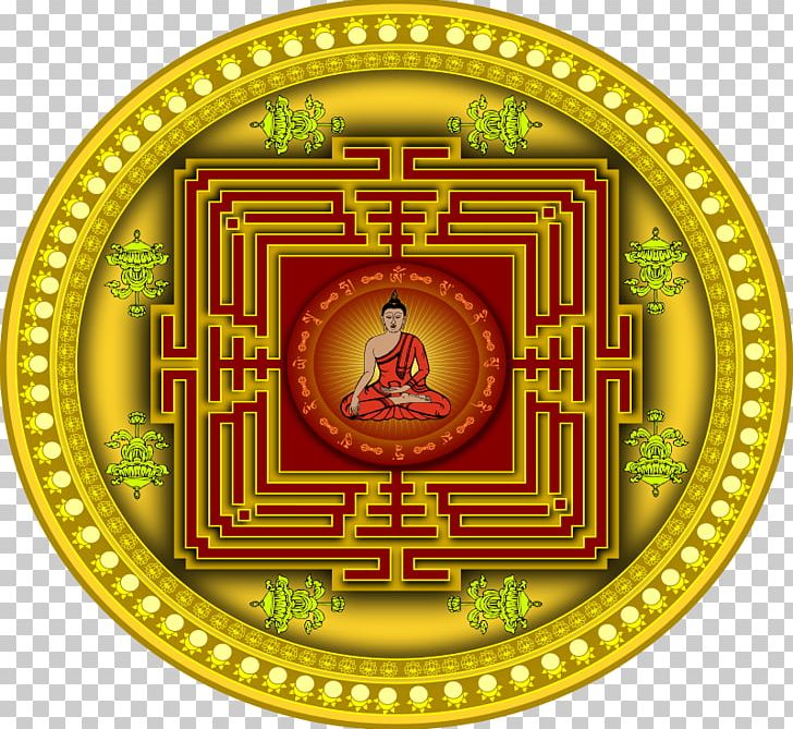 Golden Buddha Mandala Buddhism Buddhist Flag Symbol PNG, Clipart, Buddhahood, Buddhism, Buddhist Flag, Buddhist Symbolism, Circle Free PNG Download