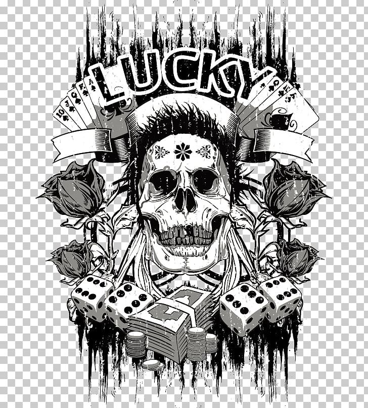 T-shirt Skull Stock Photography PNG, Clipart, American Vector, Art, Black And White, Bone, Chinese Style Free PNG Download