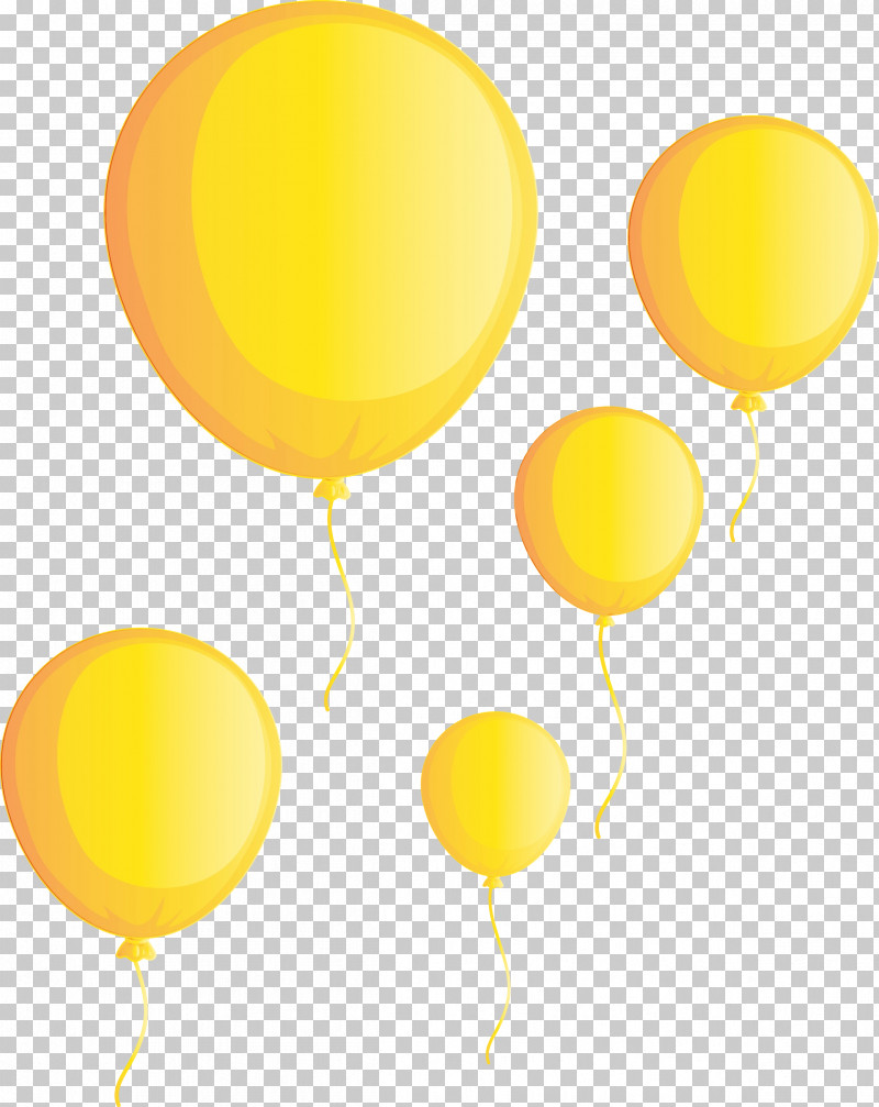 Yellow Balloon PNG, Clipart, Balloon, Paint, Watercolor, Wet Ink, Yellow Free PNG Download