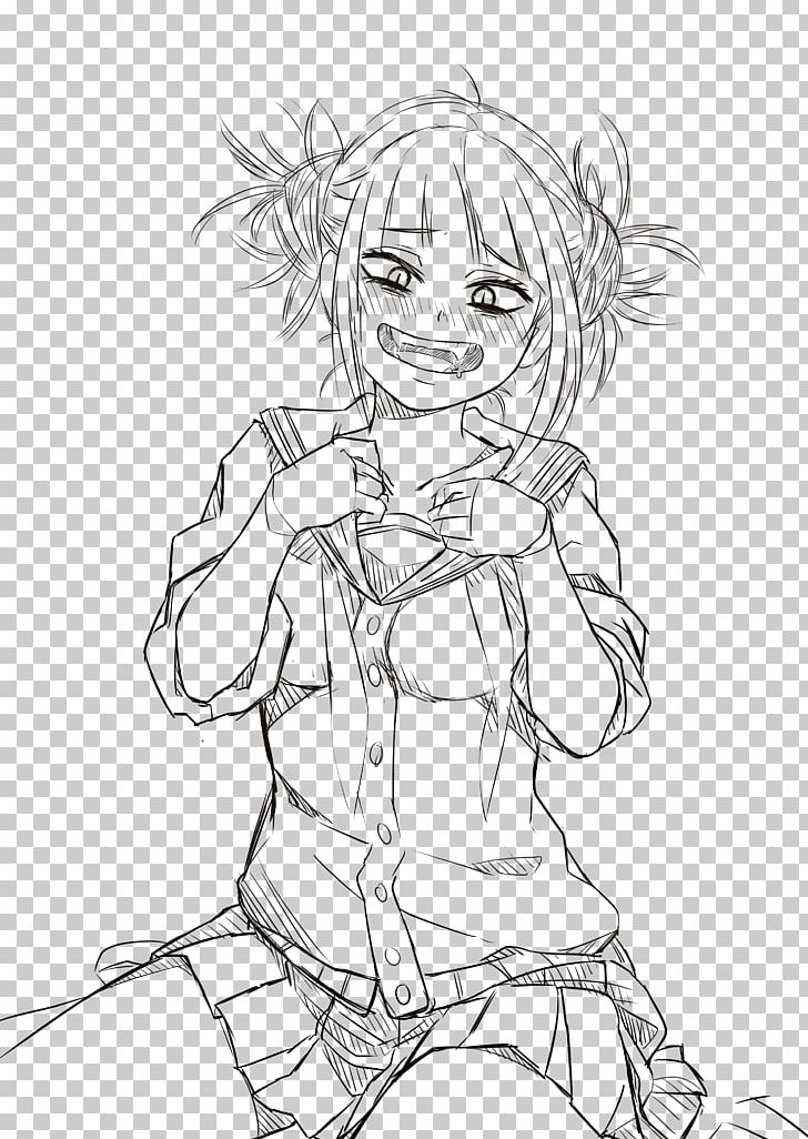 Line Art My Hero Academia Toga Drawing Fan Art PNG, Clipart, Anime, Arm, Artwork, Black And White, Drawing Free PNG Download