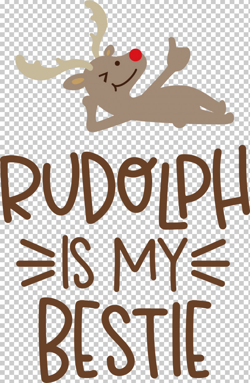 Rudolph Is My Bestie Rudolph Deer PNG, Clipart, Behavior, Cartoon, Christmas, Deer, Happiness Free PNG Download