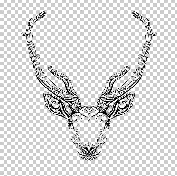 Deer Antelope Horn PNG, Clipart, Animals, Antler, Art, Black And White, Christmas Deer Free PNG Download