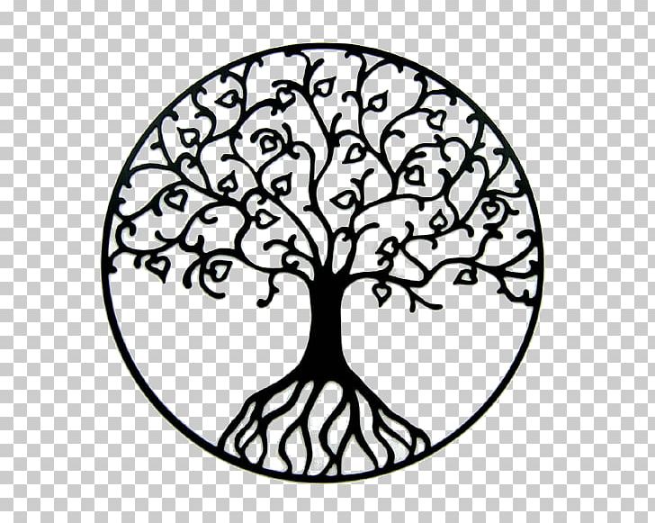 Tree Of Life Oak PNG, Clipart, Area, Art, Black And White, Branch, Circle Free PNG Download