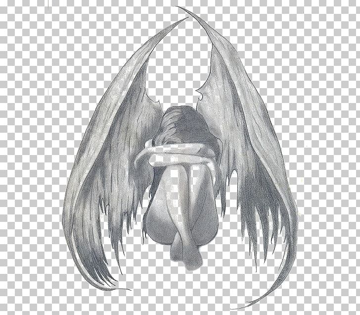 Drawing Angel Pencil Sadness Sketch PNG, Clipart, Angels, Angel Vector, Angel Wing, Black, Fictional Character Free PNG Download