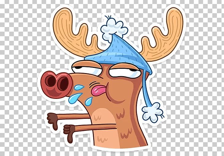 Reindeer Sticker VK PNG, Clipart, Advertising, Antler, Art, Bbcode, Cartoon Free PNG Download