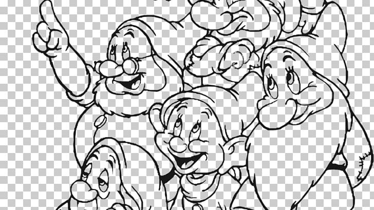 Seven Dwarfs Snow White Dopey Queen PNG, Clipart, Arm, Art, Black And White, Cartoon, Character Free PNG Download