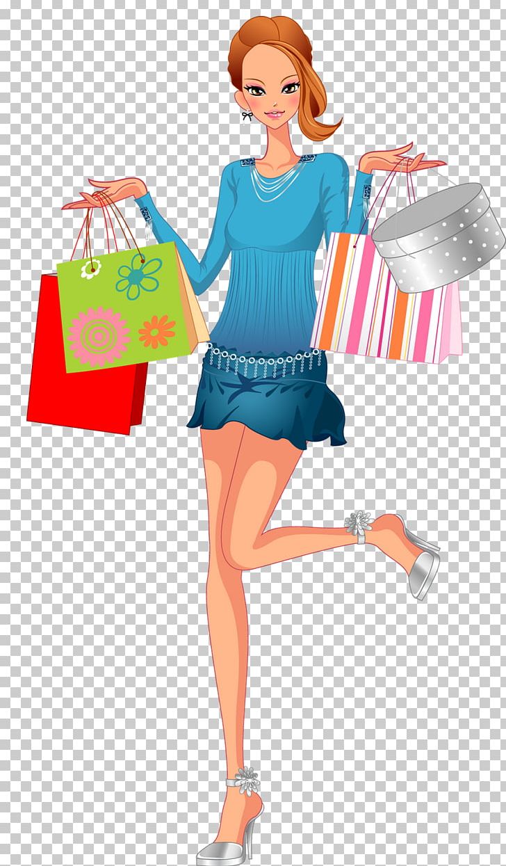 girl shopping clipart