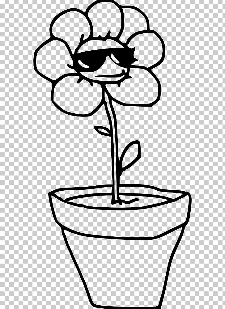 Flowerpot Sunglasses Plant PNG, Clipart, Artwork, Black And White, Drawing, Flora, Flower Free PNG Download