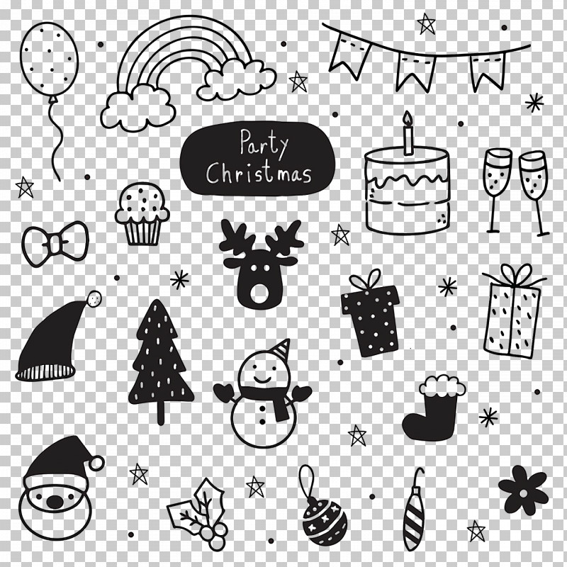 Christmas Day PNG, Clipart, Black And White, Christmas Day, Christmas Tree, Doodle, Painting Free PNG Download