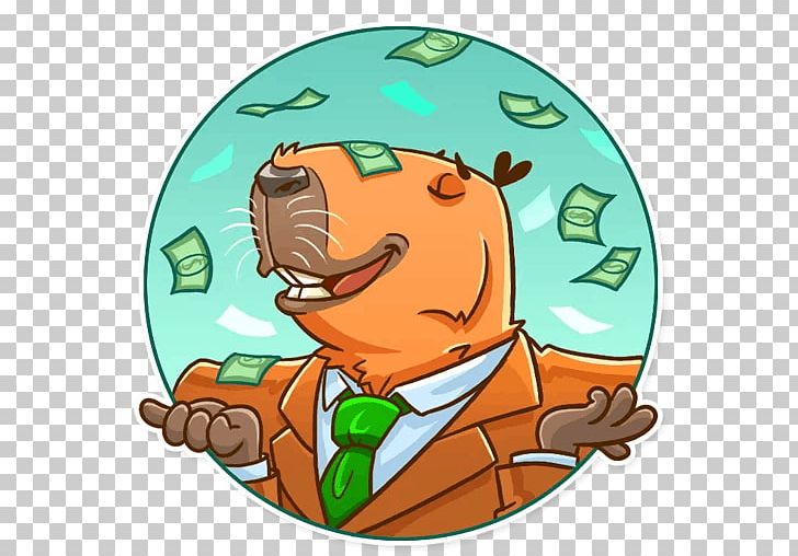 Sticker Capybara Telegram Vertebrate PNG, Clipart, Art, Capybara, Cartoon, Finger, Food Free PNG Download