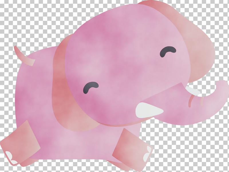 Elephant PNG, Clipart, Elephant, Paint, Pink, Snout, Stuffed Toy Free PNG Download