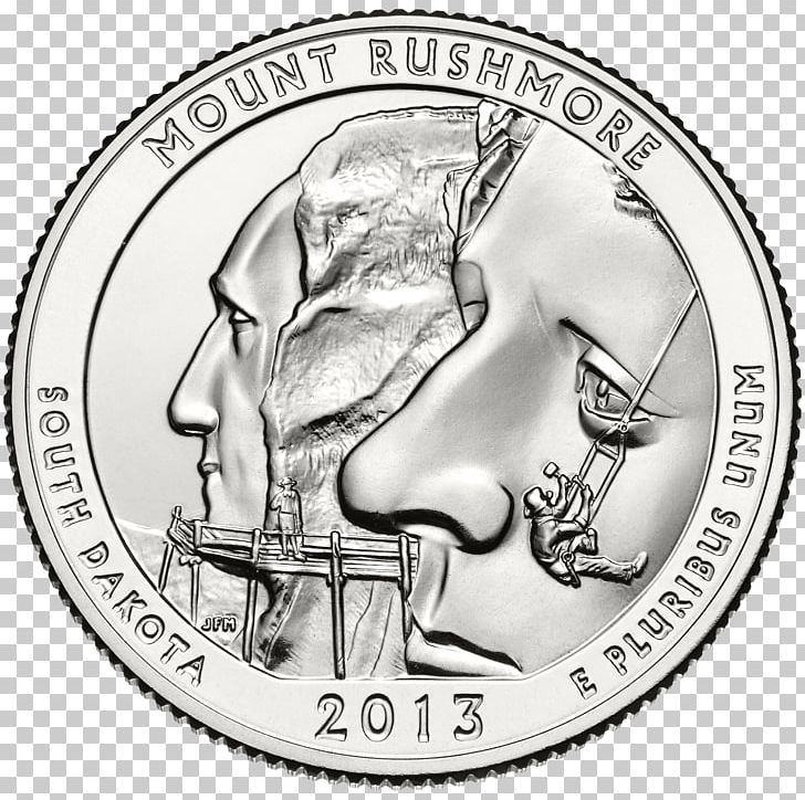 Mount Rushmore National Memorial Washington Quarter United States Mint Coin PNG, Clipart, Black And White, Cash, Coin, Commemorative Coin, Currency Free PNG Download