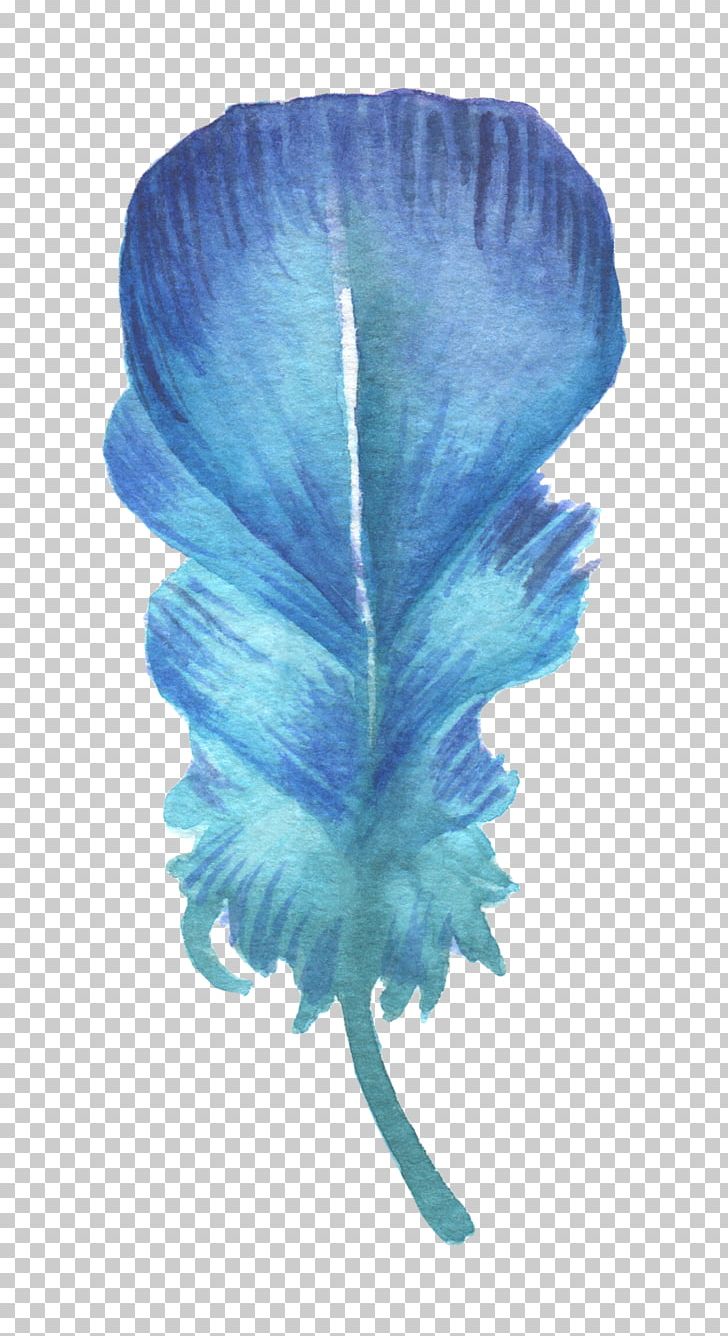 Watercolor Painting Feather Blue PNG, Clipart, Animals, Aqua, Blue, Blue Background, Blue Flower Free PNG Download
