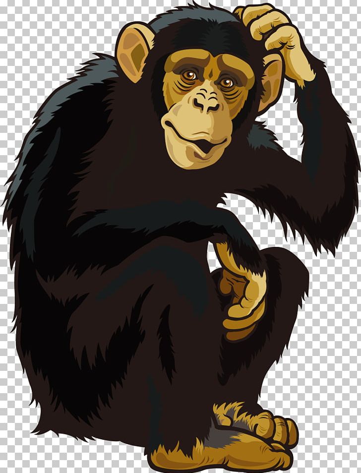 Orangutan Ape Chimpanzee Monkey PNG, Clipart, Animal, Animals, Black, Carnivoran, Cartoon Free PNG Download