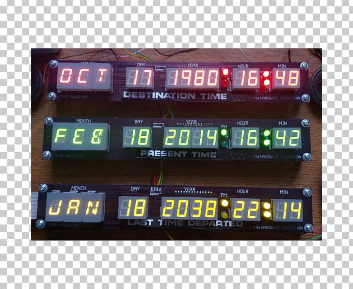 Marty McFly Back To The Future DeLorean Time Machine Time Travel PNG, Clipart, Arduino, Back To The Future, Delorean Time Machine, Display Device, Do It Yourself Free PNG Download