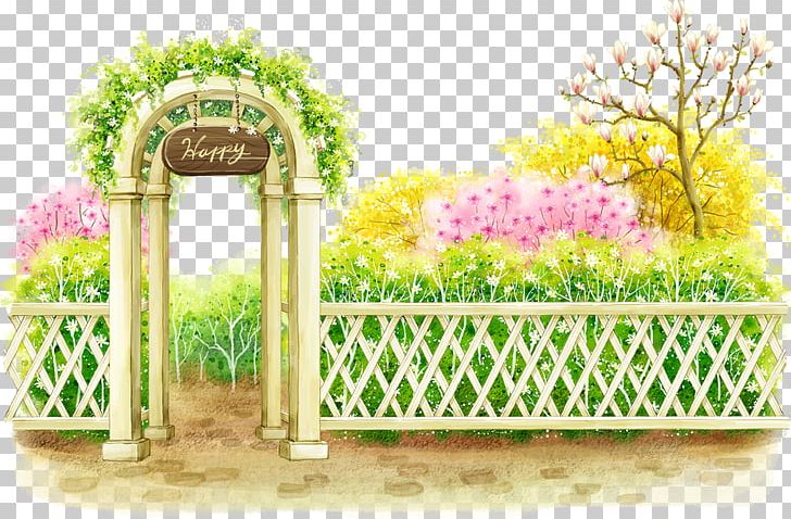 Flower Garden Flower Garden Illustration PNG, Clipart, Amusement Park, City, Door, Euclidean Vector, Fence Free PNG Download