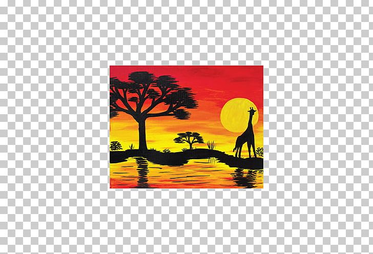 Painting Giraffe Art Acrylic Paint Fun With Pottery PNG, Clipart, Acrylic Paint, African Sunset, Art, Artwork, Canvas Free PNG Download