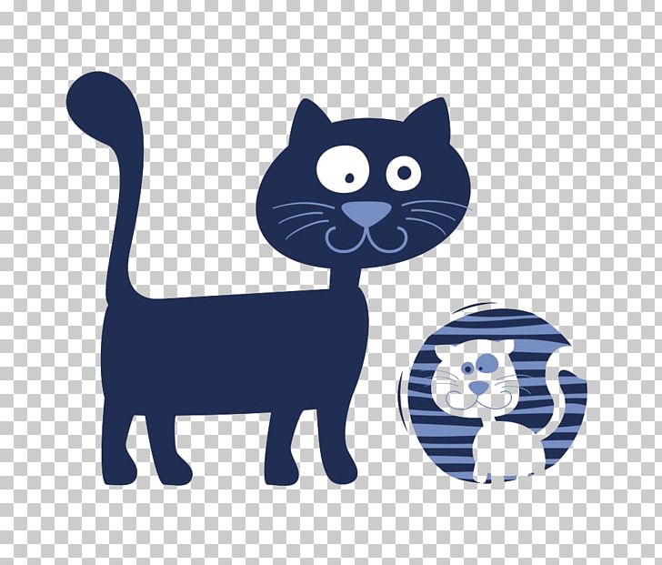 Kitten Black Cat Cartoon Illustration PNG, Clipart, Animals, Black, Black, Blue, Carnivoran Free PNG Download