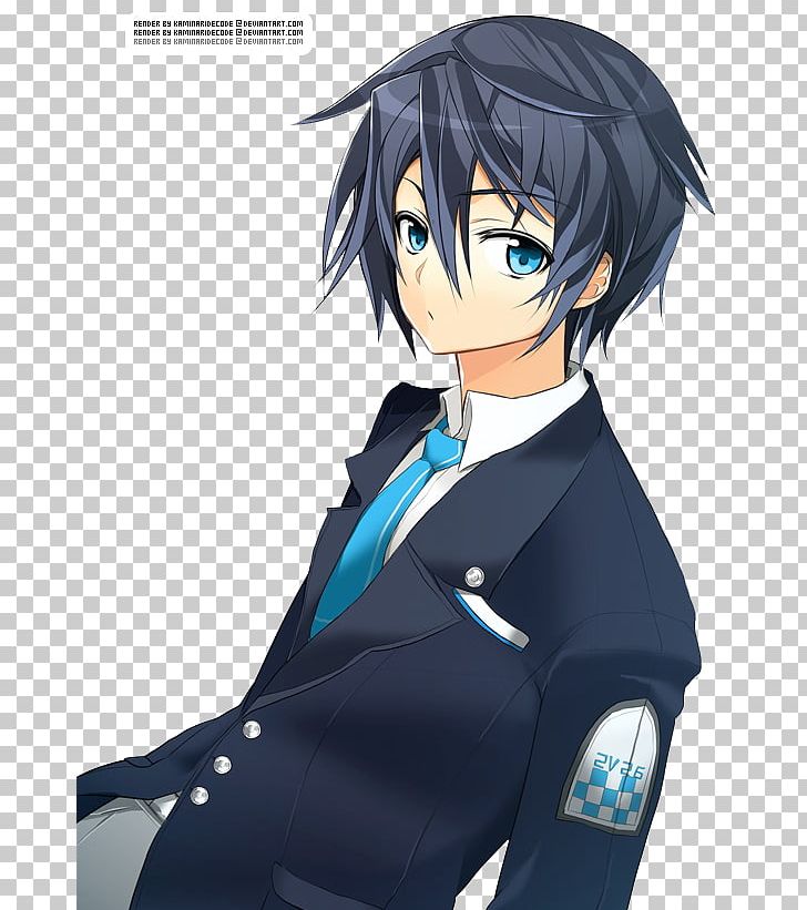 Blue Hair Anime Black Hair Male Png Clipart Anime Black Hair Blue Blue Hair Boy Free