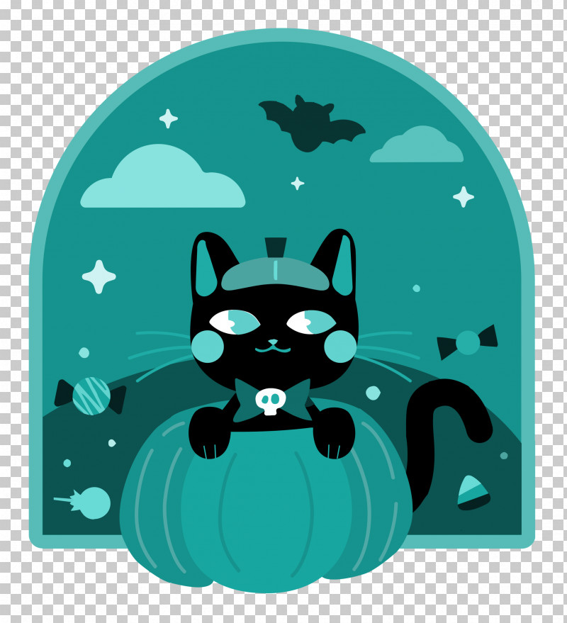 Spooky Halloween PNG, Clipart, Biology, Cartoon, Cat, Catlike, Green Free PNG Download