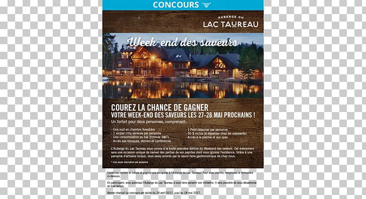 Auberge Du Lac Taureau Inn Lake Advertising Vosges PNG, Clipart, Advertising, Brand, Canada, Certification, Communicatiemiddel Free PNG Download