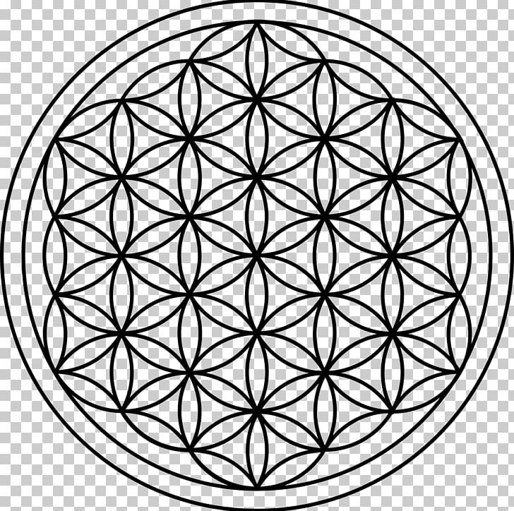 Sacred Geometry Overlapping Circles Grid Symbol PNG, Clipart, Area, Art, Black And White, Circle, Flower Free PNG Download
