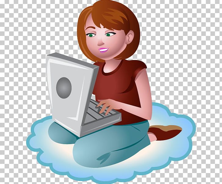 girl typing clipart